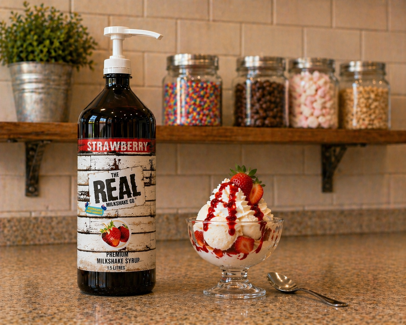 Real Milkshake Strawberry dessert