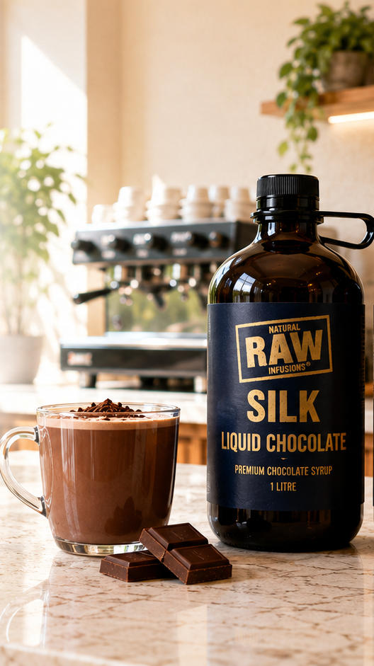 Raw Infusion Silk and hot chocolate image