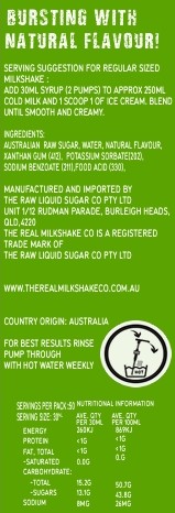 The Real Milkshake Co Tahitian Lime Milkshake Syrup 1.5L - Image 4