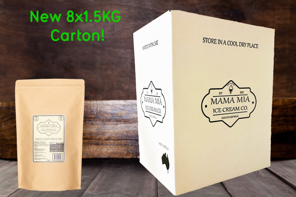 Mama Mia Vanilla Soft Serve Mix 8 x 1.5kg