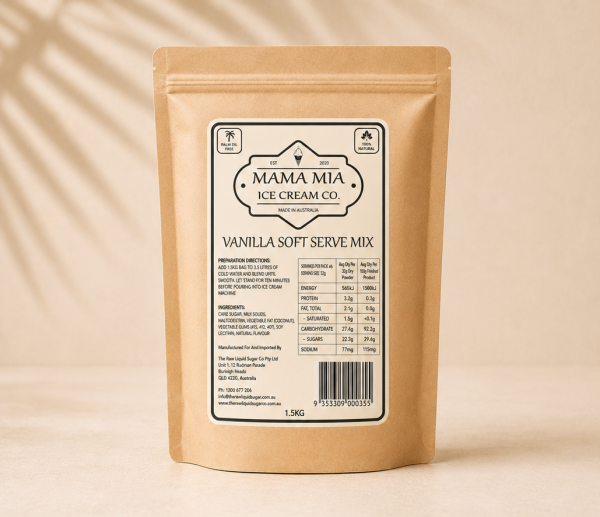 Vanilla soft serve bag