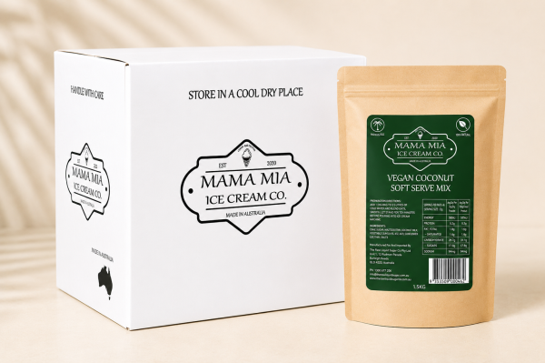 Coconut soft serve bag and box