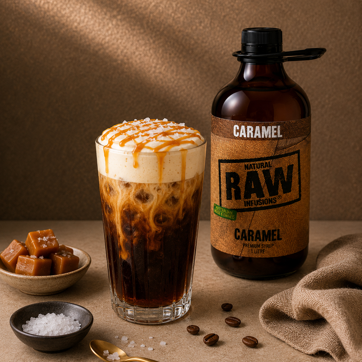 Salted cold foam Caramel coffee
