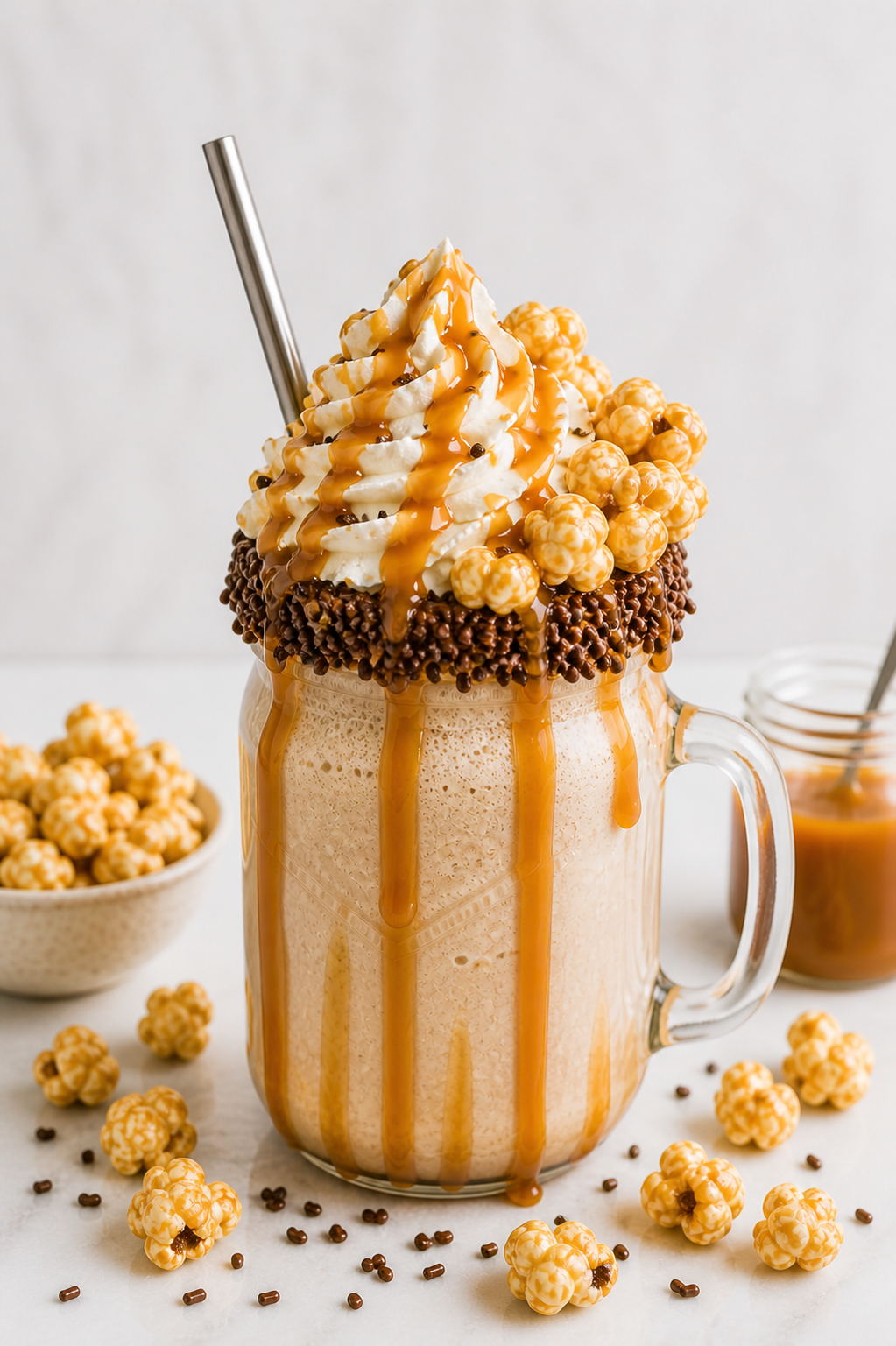 Salty Caramel Popcorn Milkshake Salty Caramel Popcorn Milkshake